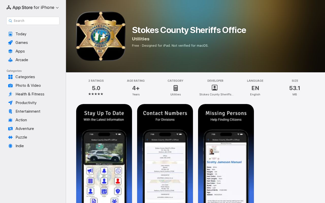 Stokes County official Sheriff app record access